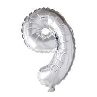 Folieballon  - Sølv 40 cm. 1 stk. Nr. 9